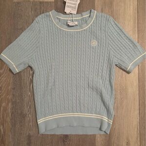 URBAN REVIVO Light Blue Crop Sweater for ladies Small NWT